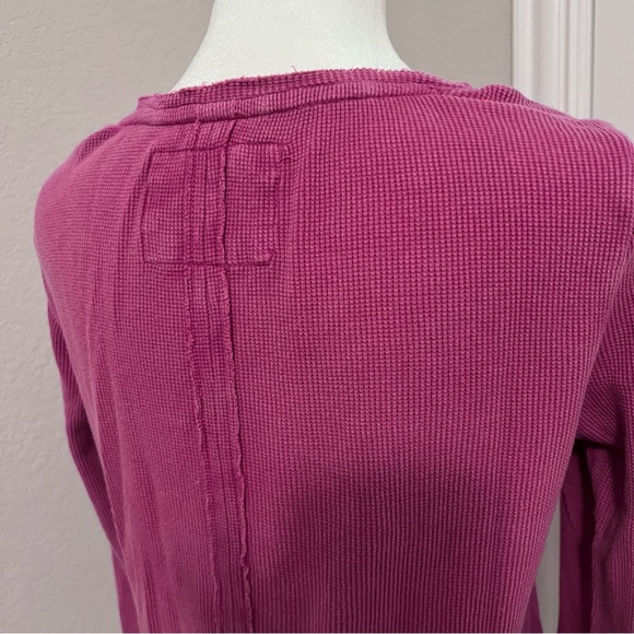 Anthropologie Pilcro thermal long sleeve women’s waffle knit split hem top small - Picture 6 of 16